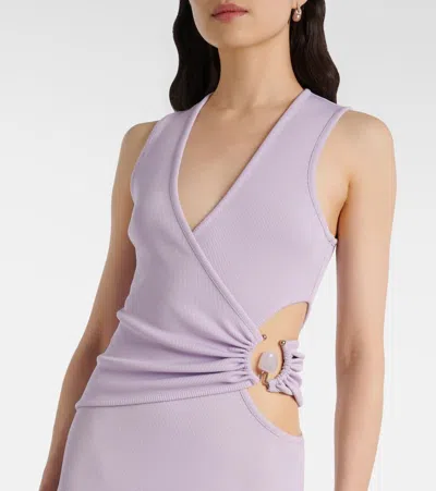 Christopher Esber Embellished Cutout Maxi Dress In Purple