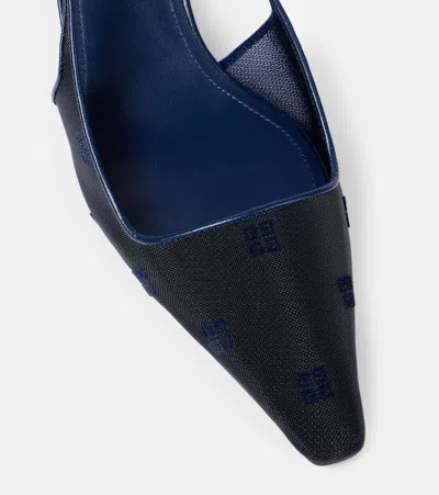 Givenchy Mystic 50mm Logo Plaque Slingback Pumps In Blue