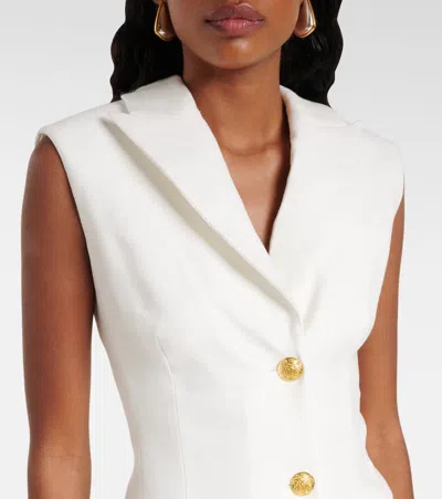 Veronica Beard Fairfax Linen-blend Minidress In White