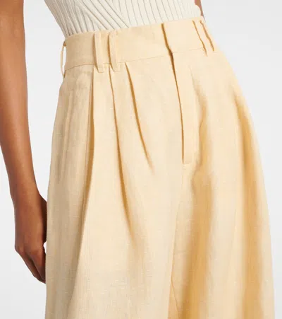 Posse Parker Wide-leg Linen Trousers In Yellow