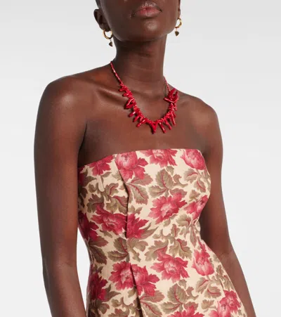 Posse Rosalie Strapless Maxi Dress In Rose Bud In Multi