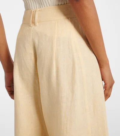 Posse Parker Wide-leg Linen Trousers In Yellow