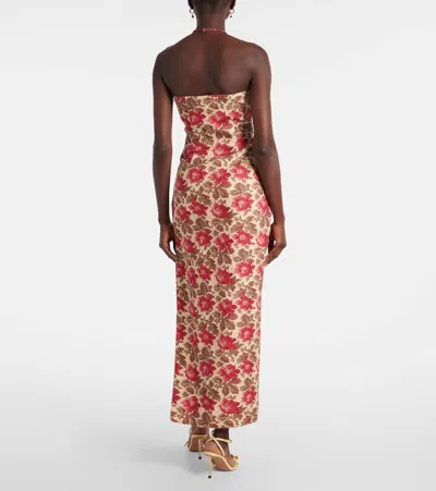 Posse Rosalie Strapless Maxi Dress In Rose Bud In Multi