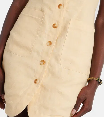 Posse Womens Dusty Citron Emma Button-down Linen Mini Dress In Multi