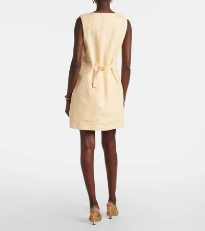 Posse Womens Dusty Citron Emma Button-down Linen Mini Dress In Multi