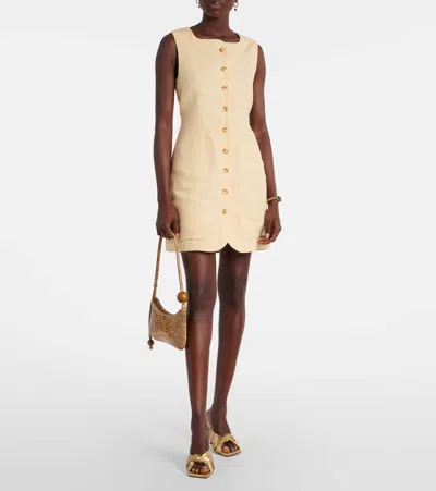 Posse Womens Dusty Citron Emma Button-down Linen Mini Dress In Multi