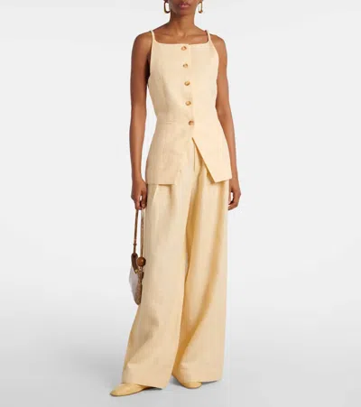 Posse Nancy Linen Gilet In White