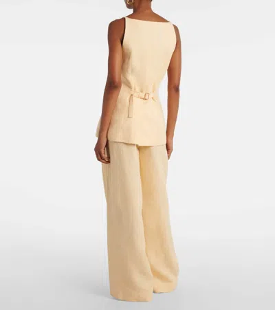 Posse Nancy Linen Gilet In White