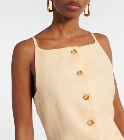 Posse Nancy Linen Gilet In White