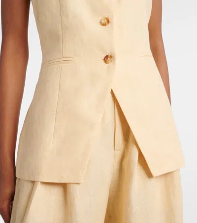 Posse Nancy Linen Gilet In White