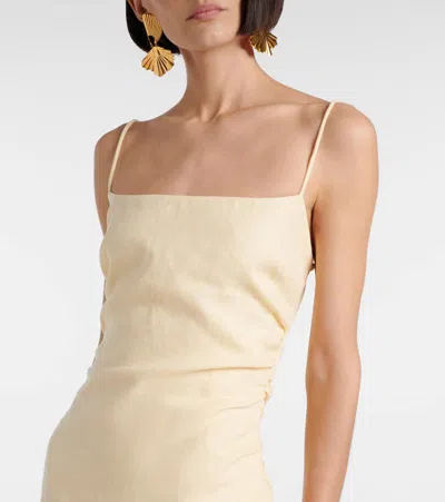 Sir Tamara Linen Midi Dress In Yellow
