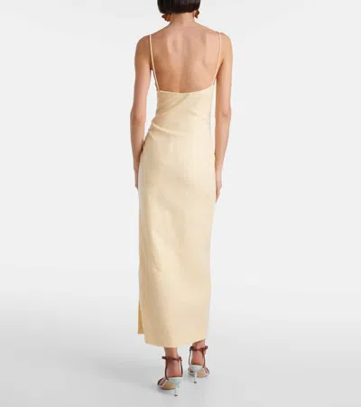 Sir Tamara Linen Midi Dress In Yellow