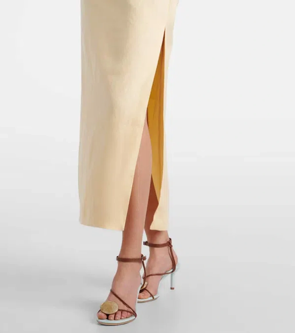 Sir Tamara Linen Midi Dress In Neutral | ModeSens