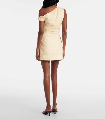 Sir Iris One-shoulder Linen Minidress In Yellow