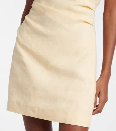 Sir Iris One-shoulder Linen Minidress In Yellow