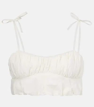 FAITHFULL GATHERED COTTON POPLIN CROP TOP 