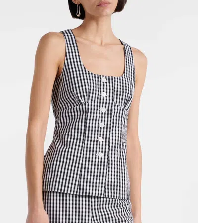 Faithfull Gingham Cotton Poplin Top In Multi