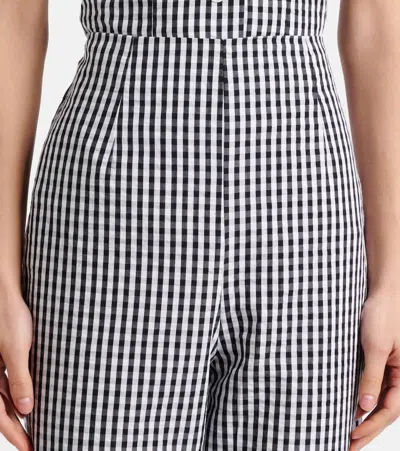 Faithfull Gingham Cotton Poplin Capri Pants In White