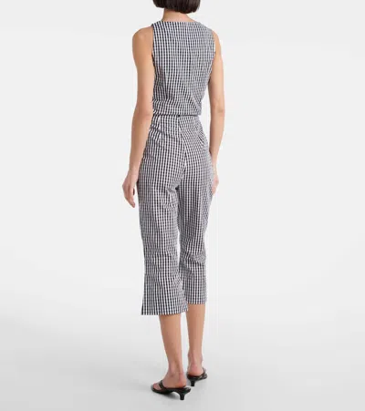 Faithfull Gingham Cotton Poplin Capri Pants In White