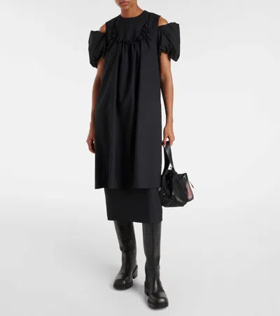Shop Noir Kei Ninomiya Cutout Wool Midi Dress In Black