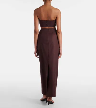 Adriana Degreas Cotton-blend Maxi Skirt In Brown