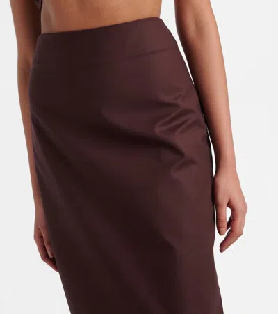 Adriana Degreas Cotton-blend Maxi Skirt In Brown