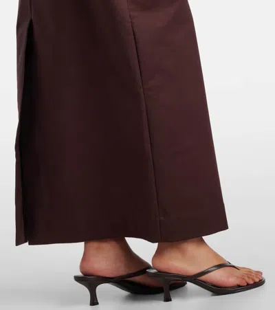Adriana Degreas Cotton-blend Maxi Skirt In Brown