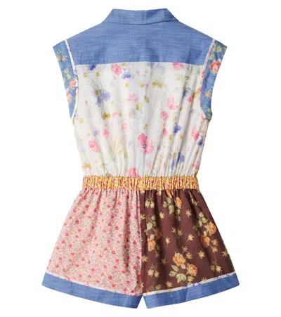 Zimmermann Lucky Floral Cotton Playsuit In Multicoloured