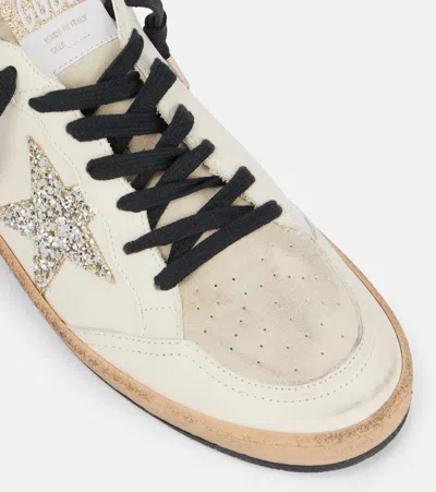 Golden Goose Ball Star Leather Sneakers In White
