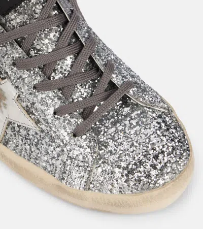 Golden Goose Sparkling Low Top Sneakers With Star Emblem In Metallic