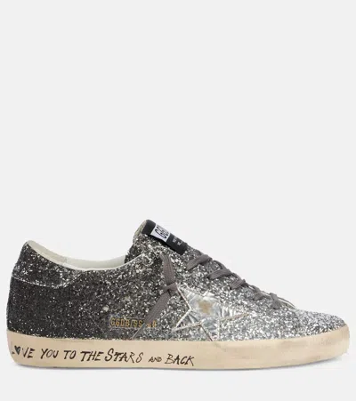 Golden Goose Sparkling Low Top Sneakers With Star Emblem In Metallic