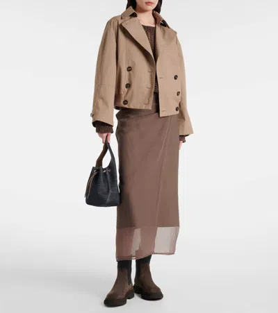 Brunello Cucinelli Suede Ankle Boots In Brown