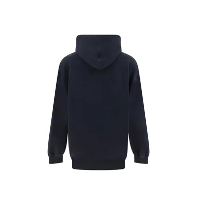 Balenciaga Logo-embroidered Cotton Hoodie In Black