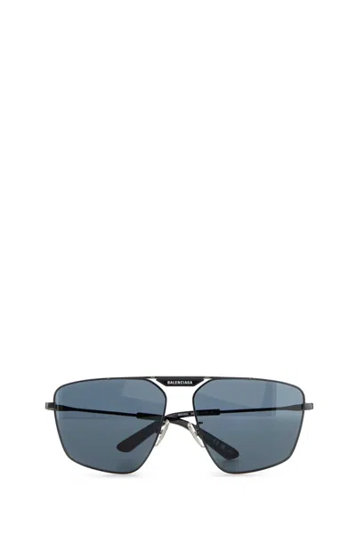 Balenciaga Occhiali Da Sole Tag 2.0 Navigator In Metallo Nero Donna In Black