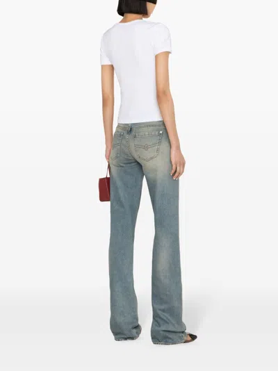 Blumarine T-shirt With Studs And Rhinestone Embroidery In Multicolor