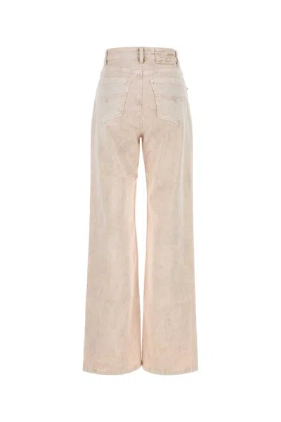 Blumarine Melange Light Pink Stretch Denim Jeans In Pink