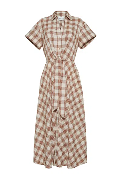 Cara Cara New York Asbury Dress In Sketched Plaid Brown
