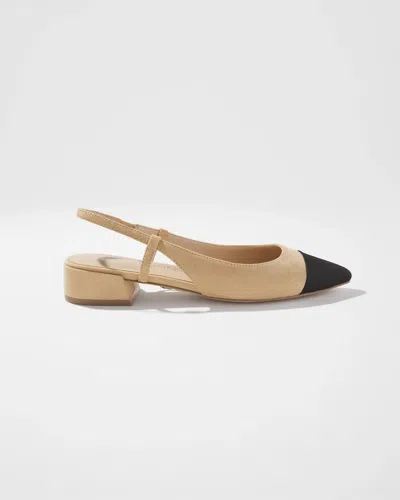 White House Black Market Faux Suede Heeled Slingback In Neutral