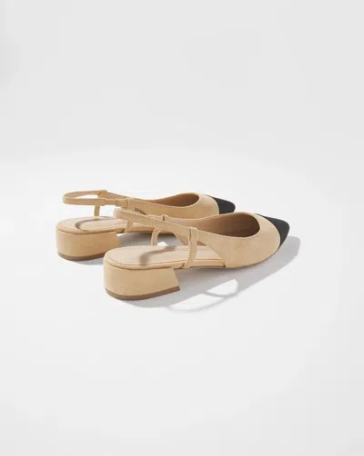 White House Black Market Faux Suede Heeled Slingback In Neutral