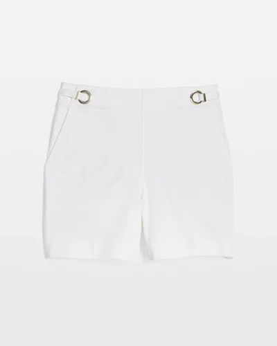White House Black Market Extra High-rise Novelty Waist Denim Jean Shorts In White