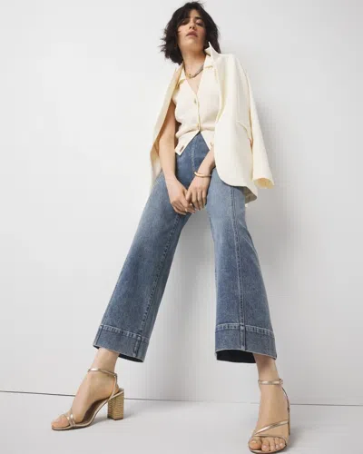 White House Black Market Petite Extra High-rise Wide Leg Cropped Jeans In Fleur Vintage