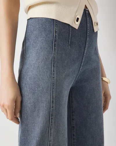 White House Black Market Petite Extra High-rise Wide Leg Cropped Jeans In Fleur Vintage