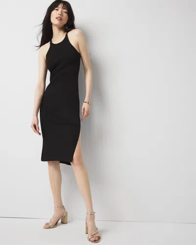 Shop White House Black Market Petite Halter Sweater Dress In Black