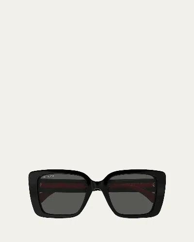 Gucci 1861s Recycled Acetate Rectangle Sunglasses In Black