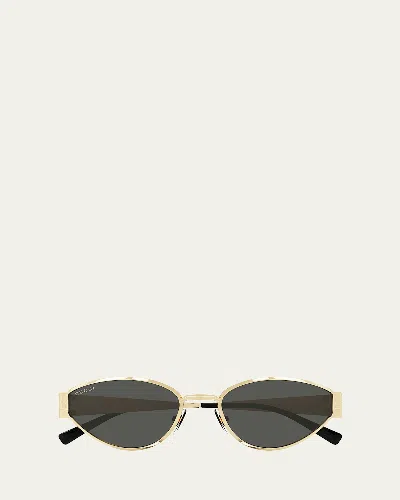 Gucci Gg1853s Linea Sign 001 Gold Grey Sunglasses In Gold
