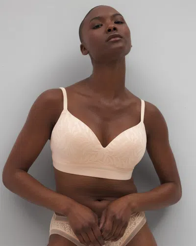 Soma Enbliss Wireless Bra With Lace In Orange Size 34ddd |  Women's Bras In Peach Parfait