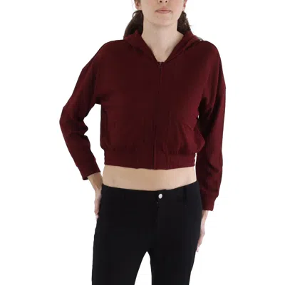 Bcbgeneration Womens Stretch Knit Zip Hoodie In Pink