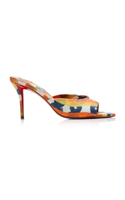 Christian Louboutin Miss Z Multicolored Red Sole Mule Sandals In Multi