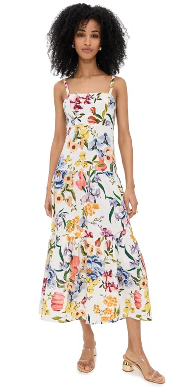 Farm Rio Greek Garden Sleeveless Maxi Dress Greek Garden Off-white In Greek Garden Off-white