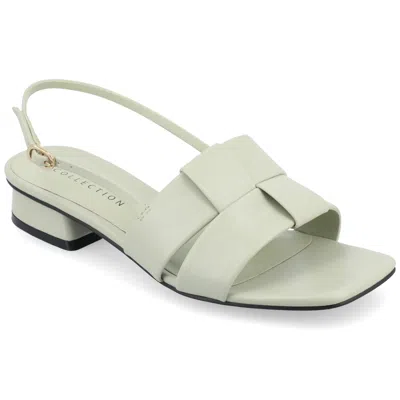 Journee Collection Women's Tabatha Block Heel Slingback Flat Sandals In Multi